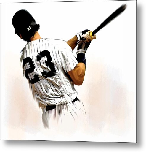 Don Mattingly Iphone And Galaxy Case Covers Metal Print featuring the painting Don Mattingly 23 by Iconic Images Art Gallery David Pucciarelli