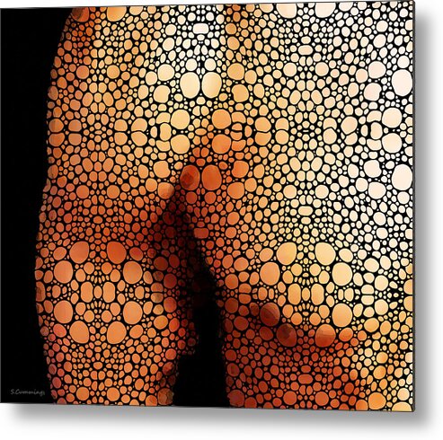 Male Metal Print featuring the painting Abstract Male Figure Art by Sharon Cummings by Sharon Cummings