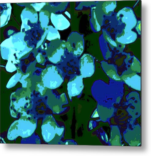 Floral Metal Print featuring the digital art Blossom Pop Dark by Tg Devore