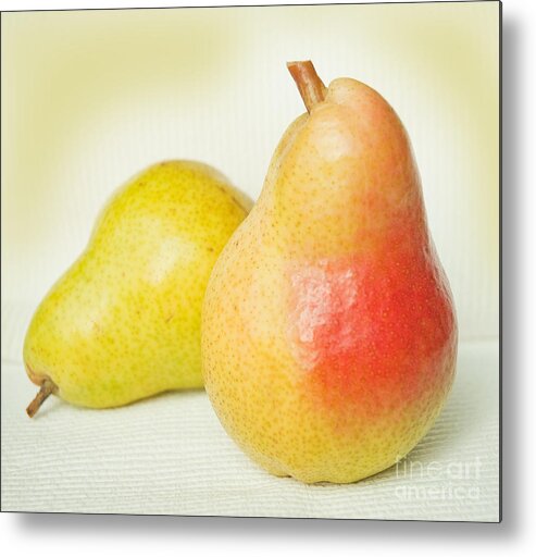 Yellow Metal Print featuring the photograph Brazen Pear by Lena Wilhite