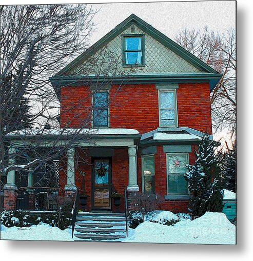 Houses Metal Print featuring the photograph Century Home in Winter 21 by Nina Silver