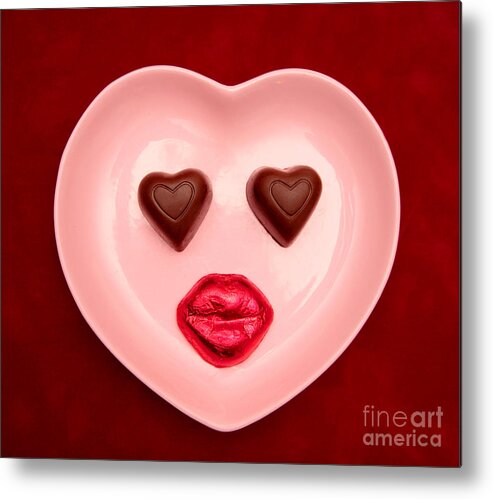Chocolate Metal Print featuring the photograph Chocolate Heart Face by Pattie Calfy