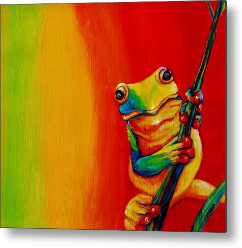 Frog Metal Print featuring the painting Chroma Frog by Jean Cormier