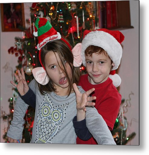 Kids Metal Print featuring the photograph Crazy Christmas by Denise Romano