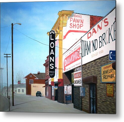 Cityscape Metal Print featuring the painting Dan's by Stacy C Bottoms
