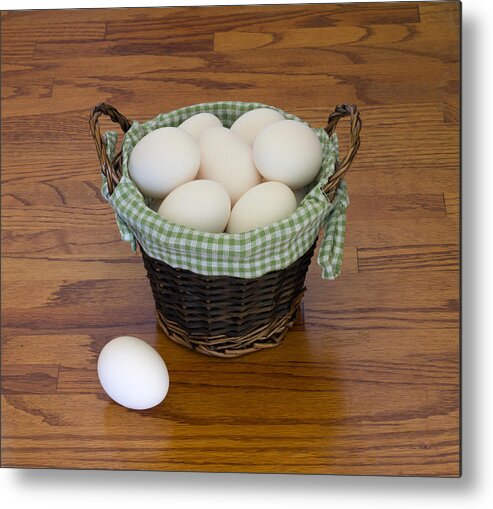 Egg Metal Print featuring the photograph Don't Put All Your Eggs In One Basket by Kim Hojnacki