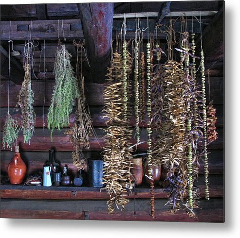 Drying Herbs Metal Print featuring the photograph Drying Herbs and Vegetables in Williamsburg by Dave Mills