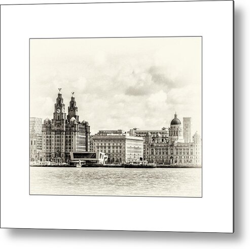 Liverpool Museum Metal Print featuring the photograph Ferry at Liverpool terminal by Spikey Mouse Photography