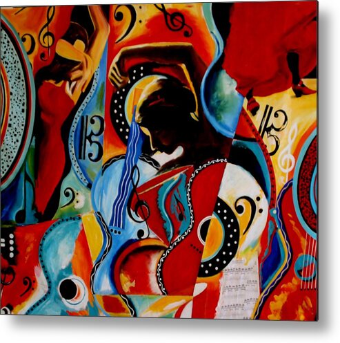 Bright Metal Print featuring the painting Flamenco by Vel Verrept