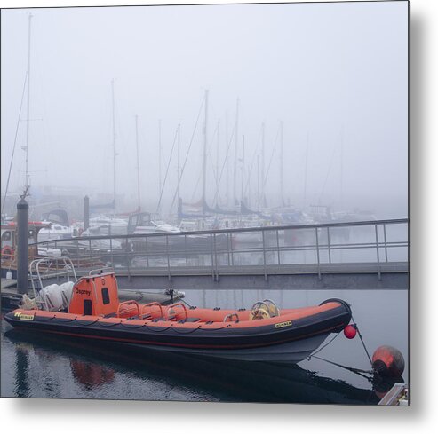Anstruther Metal Print featuring the photograph Fog in Marina II by Elena Perelman