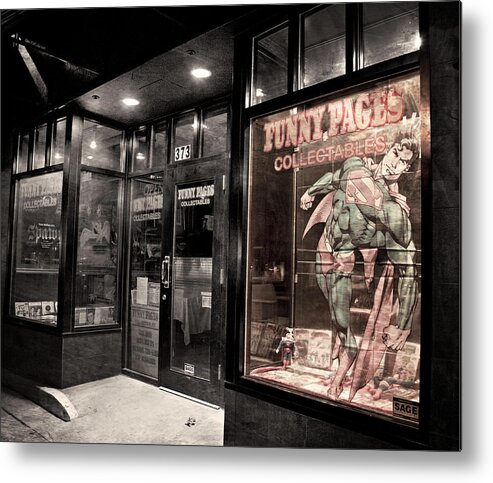 Film Noir Metal Print featuring the photograph Funny Pages by Theresa Tahara