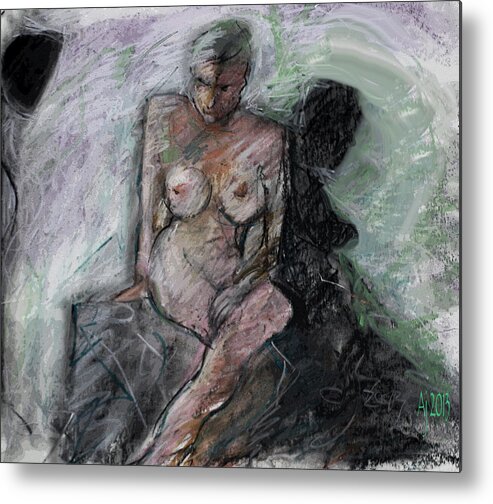 Life Drawing Metal Print featuring the digital art Gina by Arthur Williamson