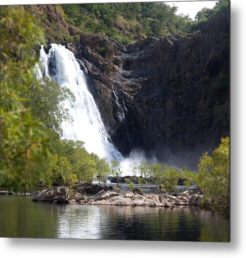 Water Metal Print featuring the photograph Hanging Valley Waterfall by Carole Hinding