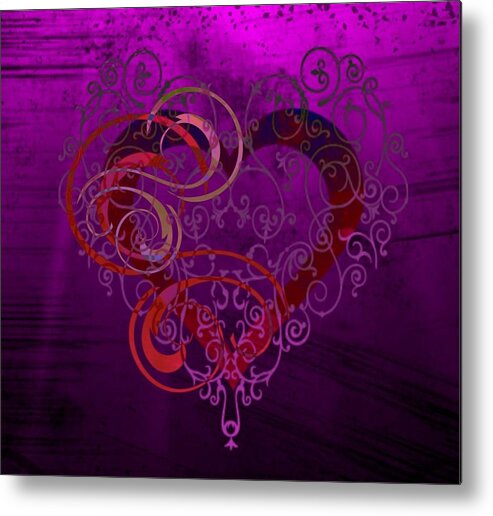 Heart Metal Print featuring the digital art Hearts Within by Amanda Eberly