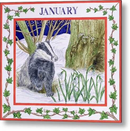 Winter Metal Print featuring the photograph January Wc On Paper by Catherine Bradbury