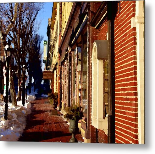 Bethlehem Pa Metal Print featuring the photograph Main Street in Historic Bethlehem by Jacqueline M Lewis