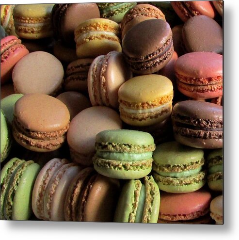 Macarons Metal Print featuring the photograph Many Mini Macarons by Brenda Pressnall