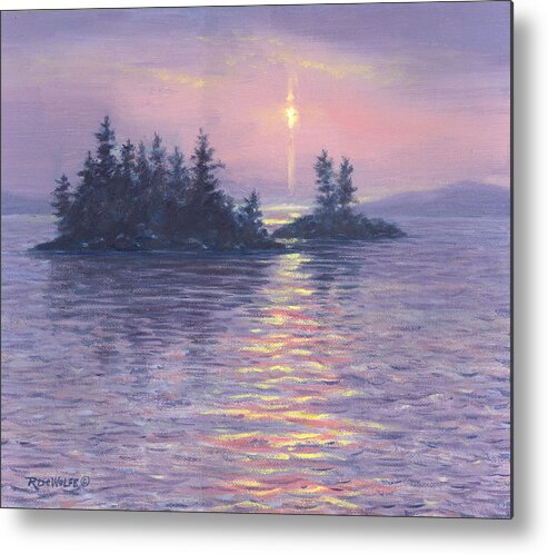 Lake Metal Print featuring the painting Moon Beam by Richard De Wolfe