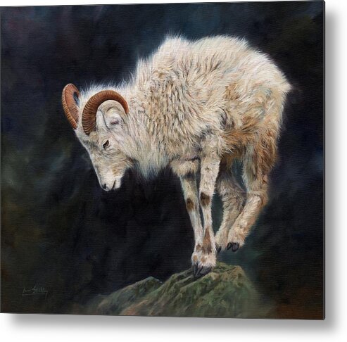 Mountain Goat Metal Print featuring the painting Mountain Goat by David Stribbling