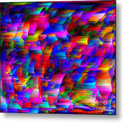 Digital Art Abstract Metal Print featuring the digital art Moving Fast by Gayle Price Thomas