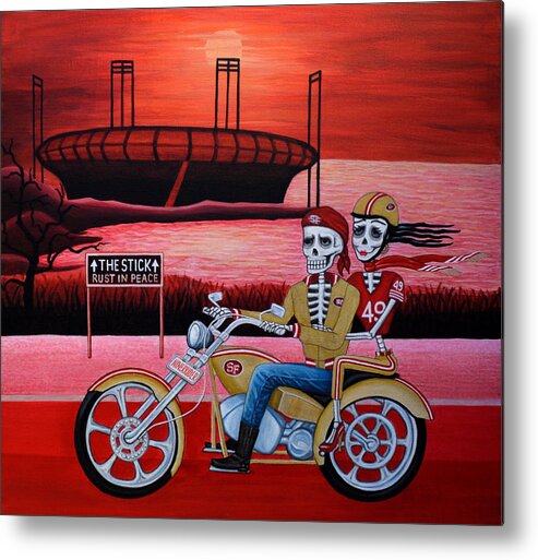 49er Metal Print featuring the painting NinerRider by Evangelina Portillo