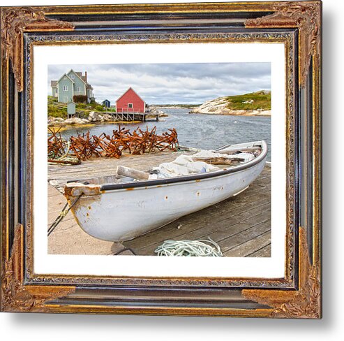 Peggy's Metal Print featuring the digital art On the Dock by Betsy Knapp