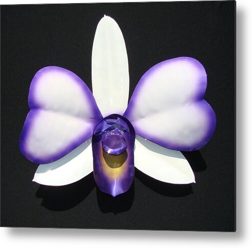 Orchid Metal Print featuring the sculpture Orchid by Diane Snider