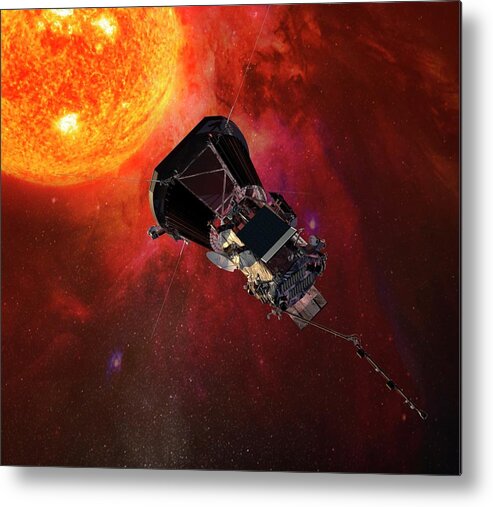 Solar Probe Metal Print featuring the photograph Parker Solar Probe At The Sun by Nasa/johns Hopkins University Applied Physics Laboratory/science Photo Library