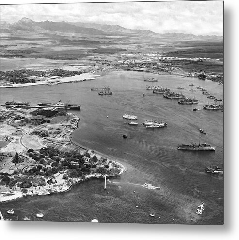 1940's Metal Print featuring the photograph Pearl Harbor by Underwood Archives