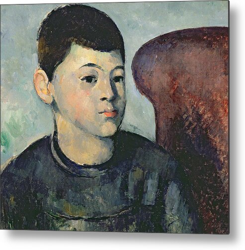 Male Metal Print featuring the painting Portrait of the Artists Son by Paul Cezanne
