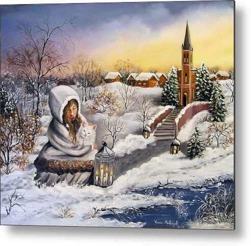 Winter Metal Print featuring the painting Return by Vesna Martinjak