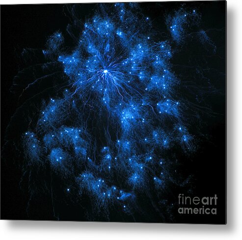 Fireworks Metal Print featuring the photograph Royal Blue Fireworks by Joseph Baril
