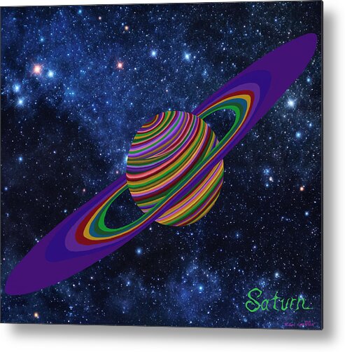 Saturn Metal Print featuring the painting Saturn 13 by Robert SORENSEN