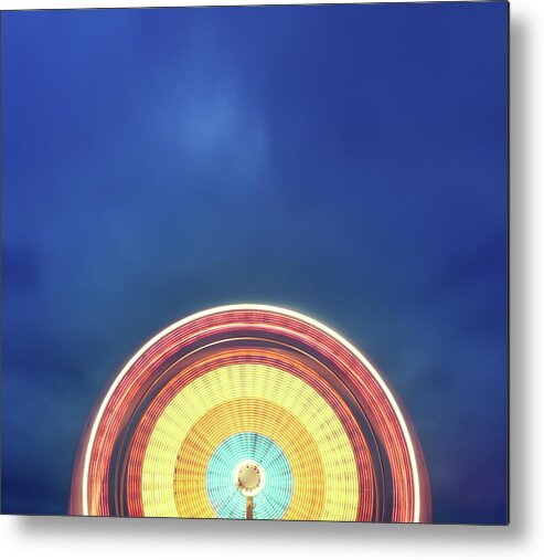 Sparse Metal Print featuring the photograph Spinning Ferris Wheel by Shaunl