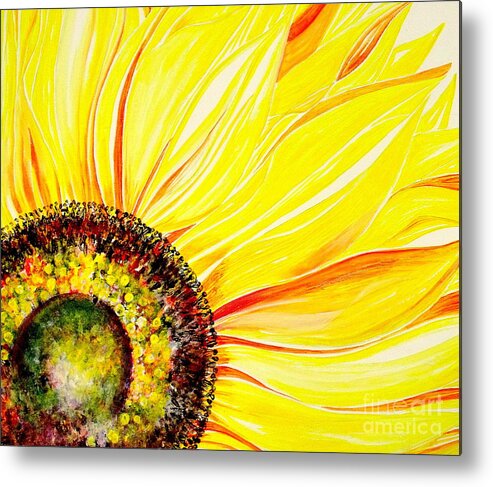 Julie Hoyle Metal Print featuring the painting Sunflower Day by Julie Hoyle