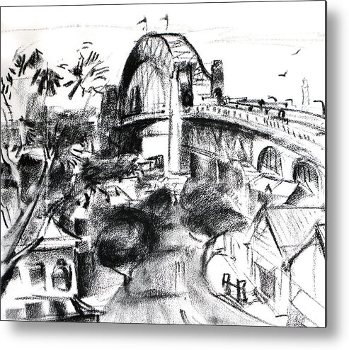 Charcoal Metal Print featuring the painting Sydney Daylight Study by Shirley Peters