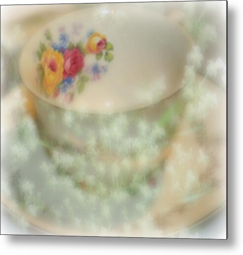 Texture Metal Print featuring the photograph Textured Tea Cup by Barbara S Nickerson