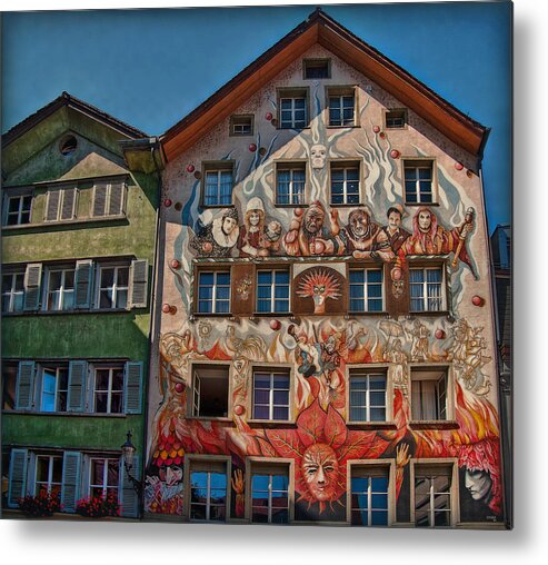 Switzerland Metal Print featuring the photograph The Carnival House by Hanny Heim