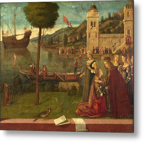 Vittore Carpaccio The Departure Of Ceyx Metal Print featuring the painting The Departure of Ceyx by Vittore Carpaccio