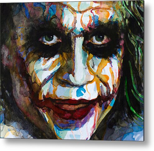 Joker Metal Print featuring the painting The Joker - Ledger by Laur Iduc