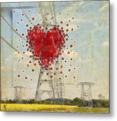 Love Metal Print featuring the mixed media The Power of Love by Russell Pierce