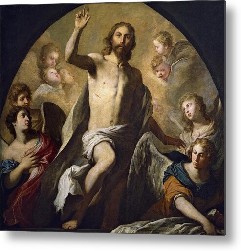 Pietro Novelli Metal Print featuring the painting The Resurrection of Christ by Pietro Novelli
