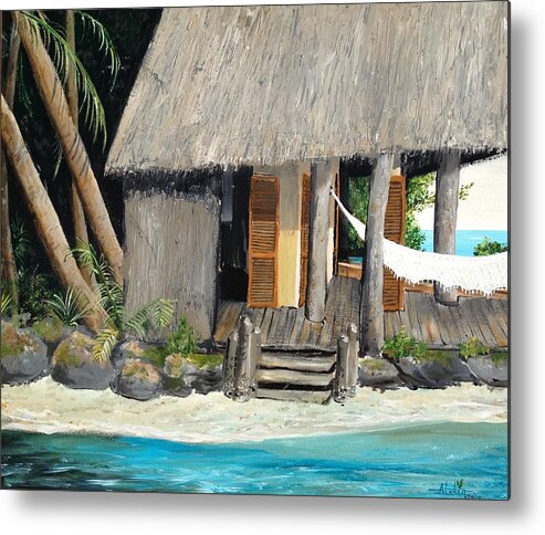Tropical Metal Print featuring the painting Tropical Breeze by Alan Lakin