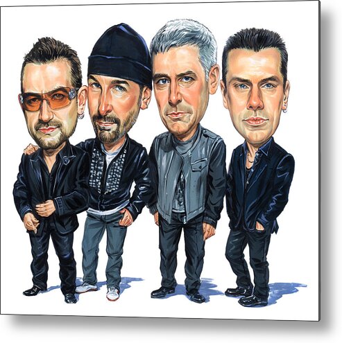 Rock And Roll Metal Print featuring the painting U2 by Art 