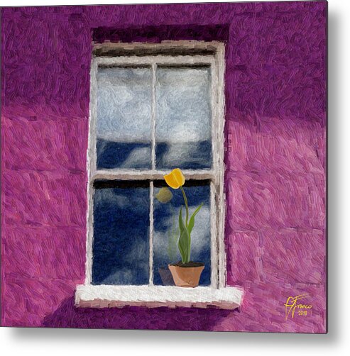Yellow Tulip Metal Print featuring the digital art Under my lover's window by Vincent Franco