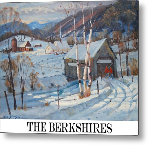 Covered Bridge. The Berkshires. Winter Metal Print featuring the painting the Berkshires #2 by Len Stomski