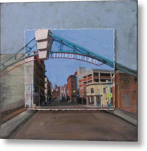 Alley Metal Print featuring the mixed media 3rd Ward Entry layered by Anita Burgermeister