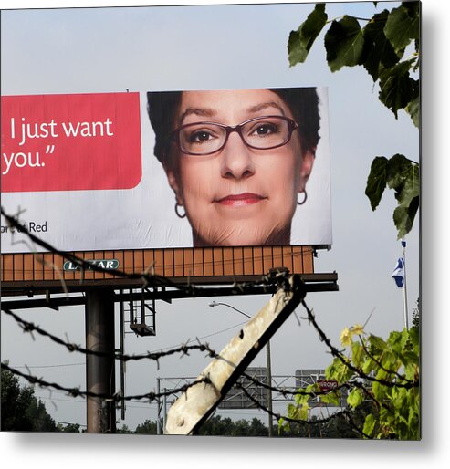 Billboards Metal Print featuring the photograph And the billboard wants Botox. by Richard Barone
