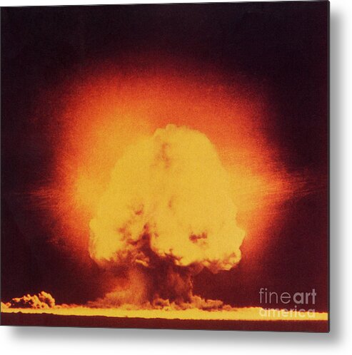 Atomic Metal Print featuring the photograph Atomic Bomb Explosion by Science Source