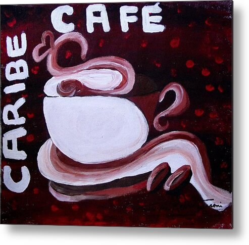Coffee Canvas Print Metal Print featuring the painting Caribe Cafe by Jayne Kerr 